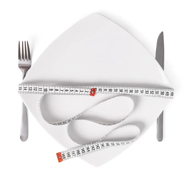 Centimeter food portion plate — Stock Photo, Image