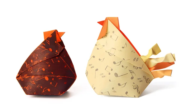 Galinha de papel de Origami — Fotografia de Stock
