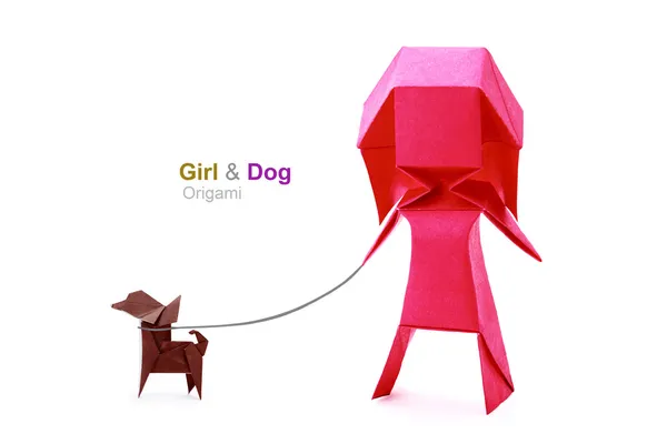 Origami girl — Stock Photo, Image