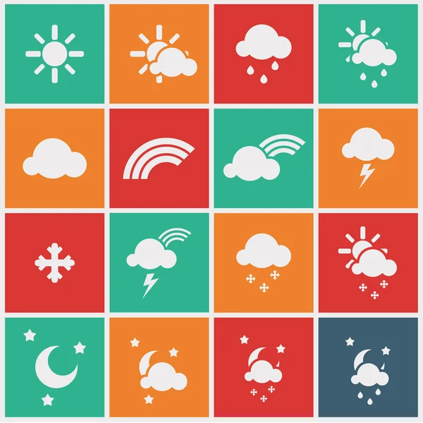 Wheather icons — Stock Vector