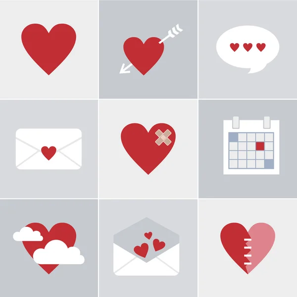 Mail love icons — Stock Vector