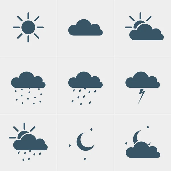 Wheather icons — Stock Vector