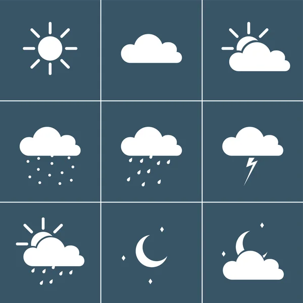 Wheather icons — Stock Vector