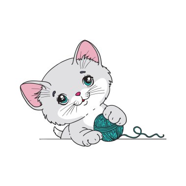 Komik kedi. Vektör illüstrasyonu