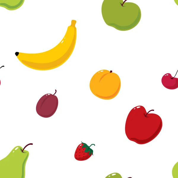 Fruits mignons fond sans couture — Image vectorielle