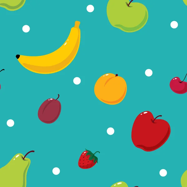 Cute fruits seamless background — Stock Vector