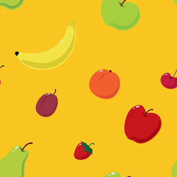 Cute fruits seamless background — Stock Vector