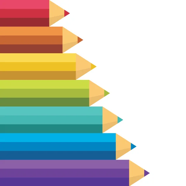 Muchos lápices de colores . — Vector de stock