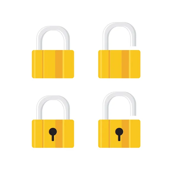 Locks icons on white background. — Stock Vector