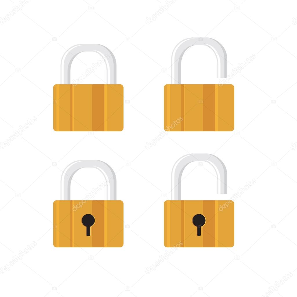 Locks icons on white background.