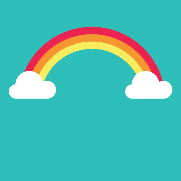 Simbolo vettoriale di arcobaleno e nubi — Vettoriale Stock