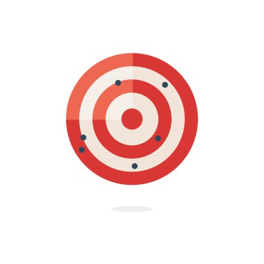 beyaz zemin üzerine kırmızı Dart hedef