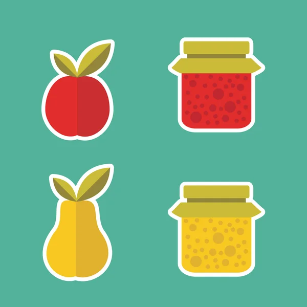 Vector  fruits  icons — Stock Vector