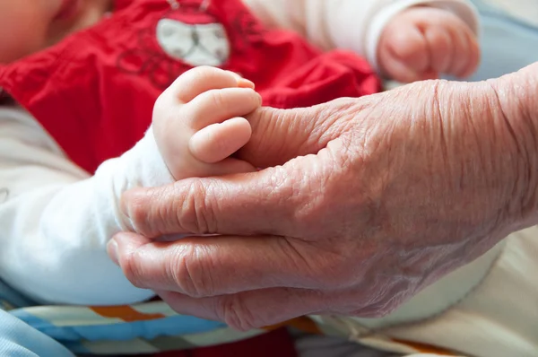 Yaşlı ve genç eller.