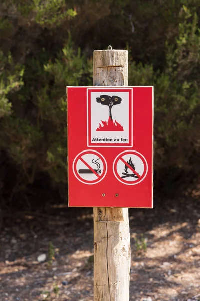 Forest Fire Prevention Sign France — Foto de Stock