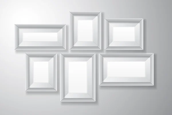 Picture Frames White Variety — Stock Vector
