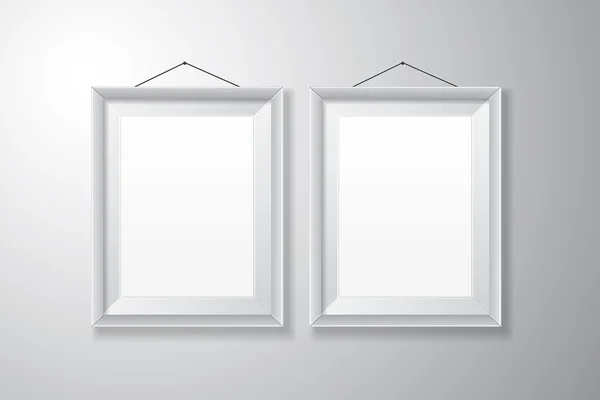 Picture Frames White Vertical — Stock Vector