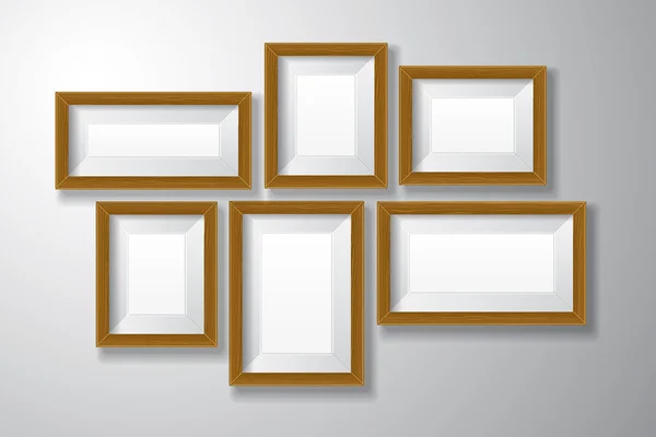 Picture Frames Wooden Variety — Stock Vector