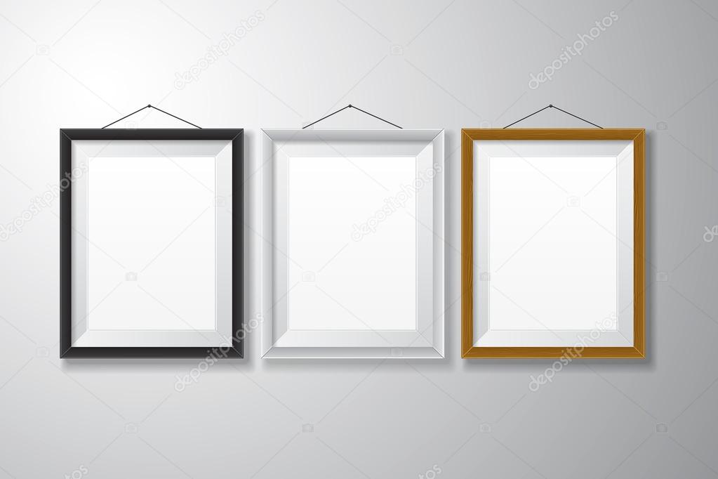 Picture Frames Black White Wooden