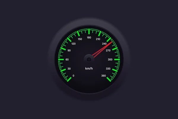 Speedometer Green — Stock Vector
