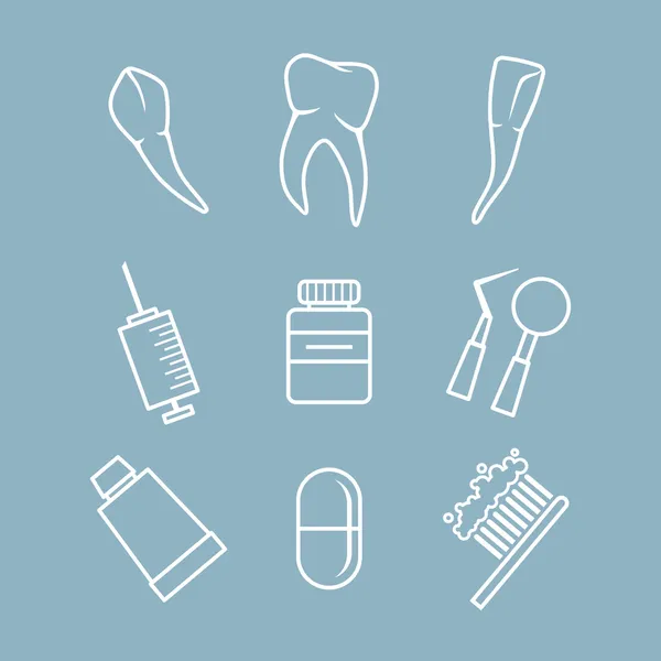 Conjunto de iconos dentales — Vector de stock