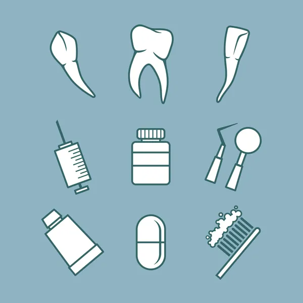Conjunto de iconos dentales — Vector de stock
