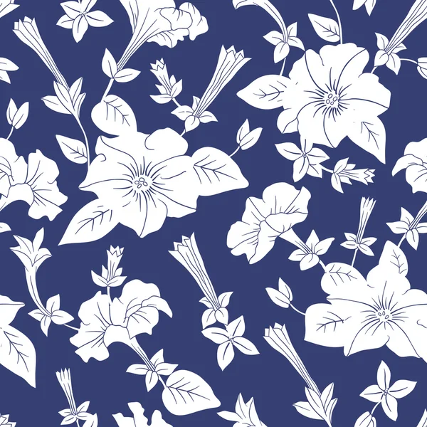 White floral seamless pattern — Stock Vector