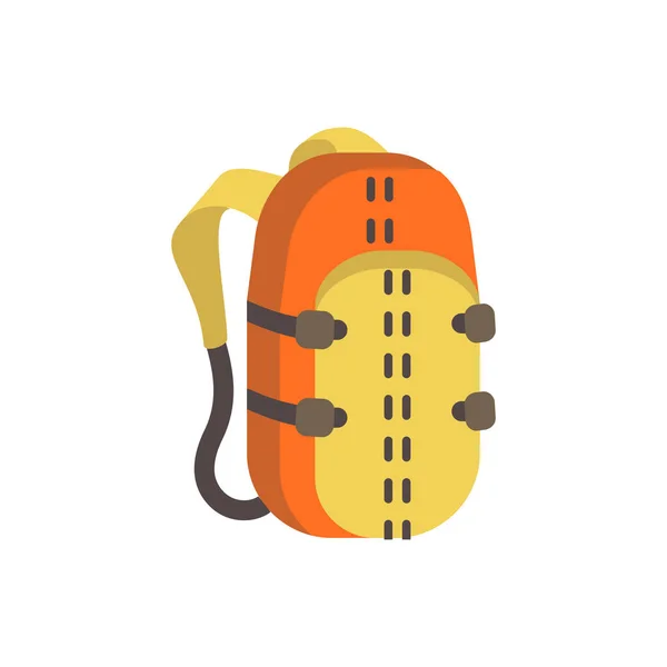 Touristic backpack, vector flat single traveling icon — Stock Vector