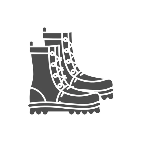 Military boots, vector flat paintball, airsoft, traveling icon — Stock Vector