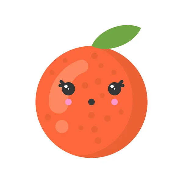 Linda sonriente naranja, aislado icono de fruta vector colorido — Vector de stock