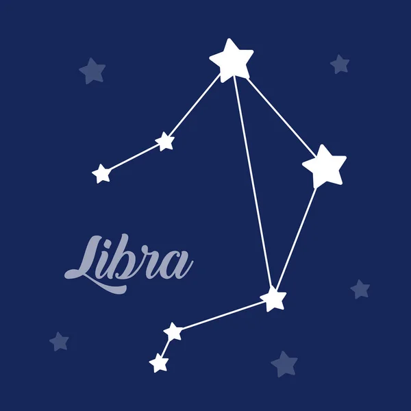 Koyu arkaplanda Libra işareti takımyıldızı vektör simgesi — Stok Vektör