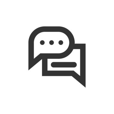 Konuşma balonu ve diyalog balonu satır vektör simgesi