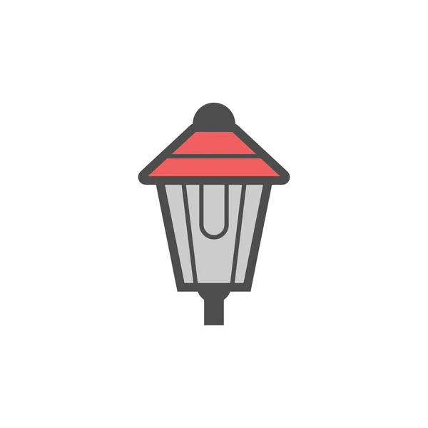 Street or garden lantern colorful vector icon — Stock Vector