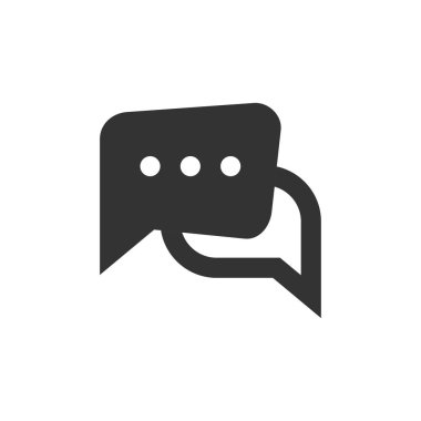 Konuşma balonu ve diyalog balonu doldurulmuş biçim vektör simgesi