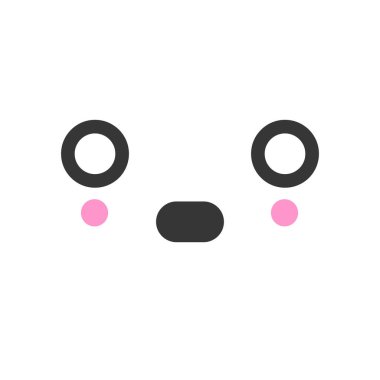 Yıkılmış kawaii sevimli duygu yüz, duygu simgesi