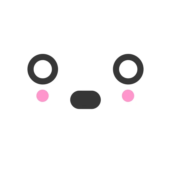 Verwoest kawaii schattig emotie gezicht, emoticon vector icoon — Stockvector