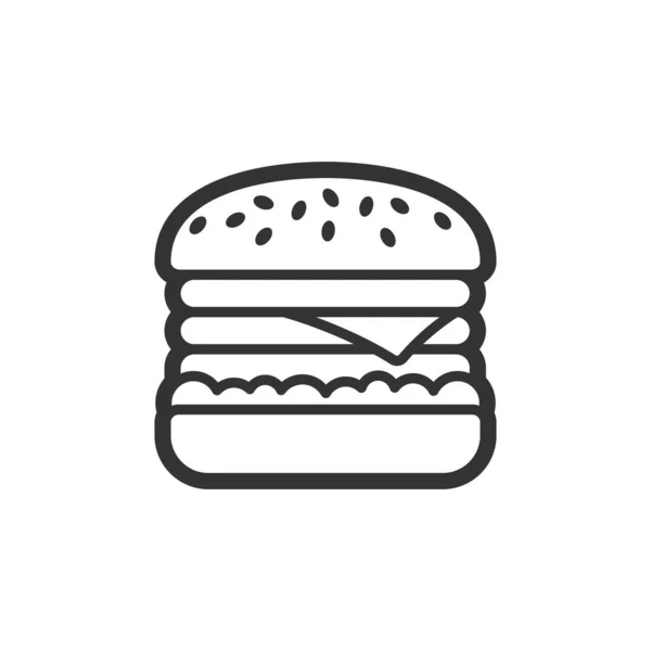 Burger contour stijl fast food vector pictogram — Stockvector