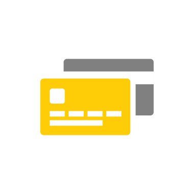 Kredi kartı, finans, para ve bankacılık kabartma biçimi vektör simgesinin iki yüzü