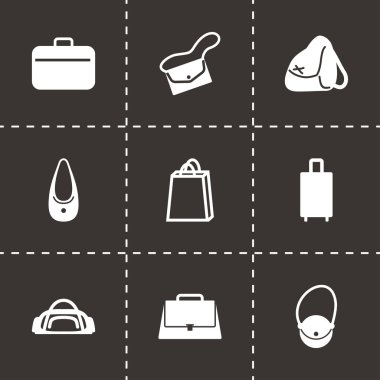 vektör siyah çanta simgeler kümesi