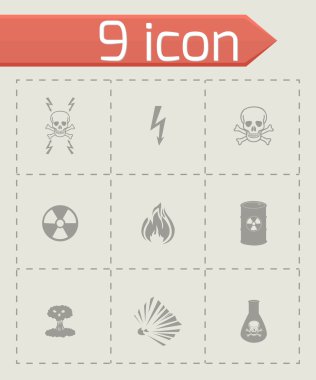 vektör siyah tehlike simgeler kümesi