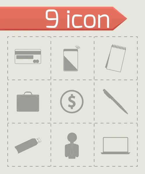 Vector black business icons set — Stock Vector