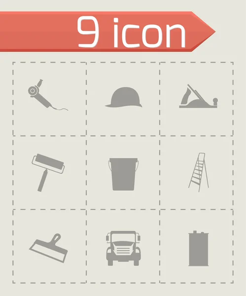Vector black construction icons set — Stock Vector