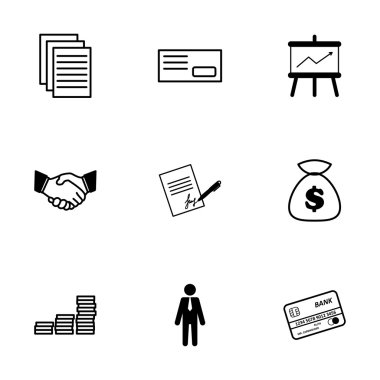 vektör siyah iş simgeler kümesi