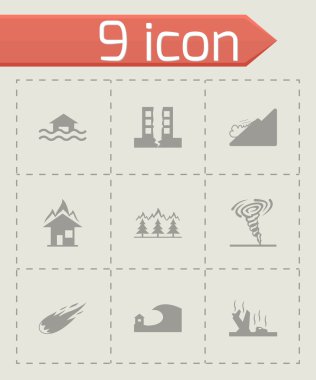 siyah vektör felaket simgeler kümesi