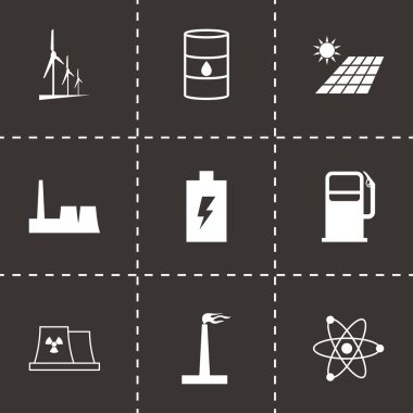 siyah vektör energetics simgeler kümesi