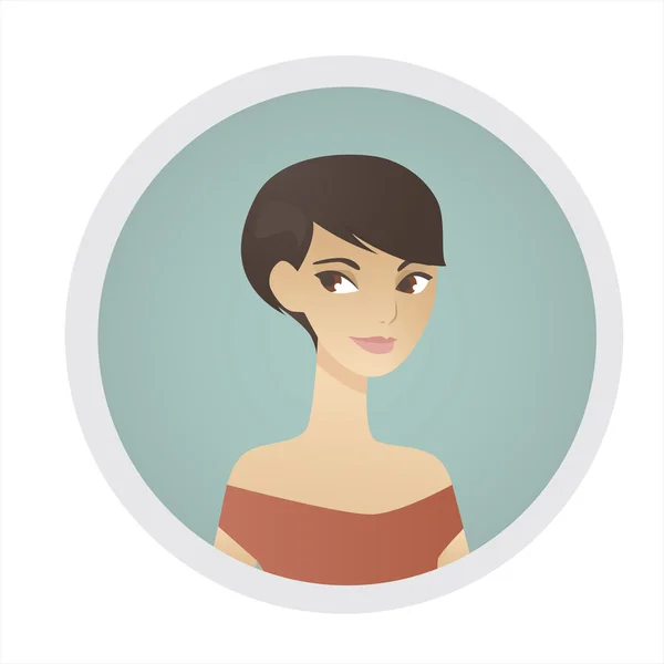 Brunette meisje portret — Stockvector