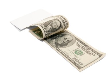 banknotlar. bir dolar ve 100 dolarlık banknotlar. Parayı beyaz bir arka plan üzerinde izole.