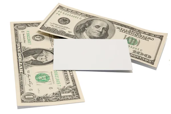 Банкноты. Один доллар и сто долларов купюр. Деньги изолированы на белом фоне . — стоковое фото