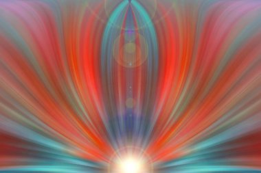 Kırmızı ve mavi soyut çiçek. Enerji, çakra, meditasyon - kavram.