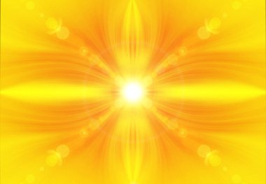 Yaratıcı yatay pankart. Soyut sarı ya da arka plan deseni. Işıklar soyut olarak bulanıklaştı. Flaş - güneş ışınları. Enerji, aura, yoga, meditasyon
